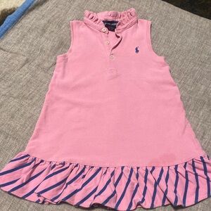 Ralph Lauren Baby Girls Pink Polo Dress Ruffle.